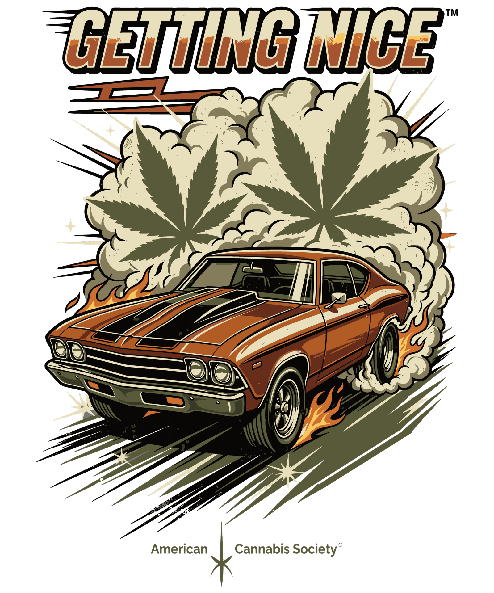 THCFACTOR.COM Getting Nice cannabis muscle car apparel design by GreenRX