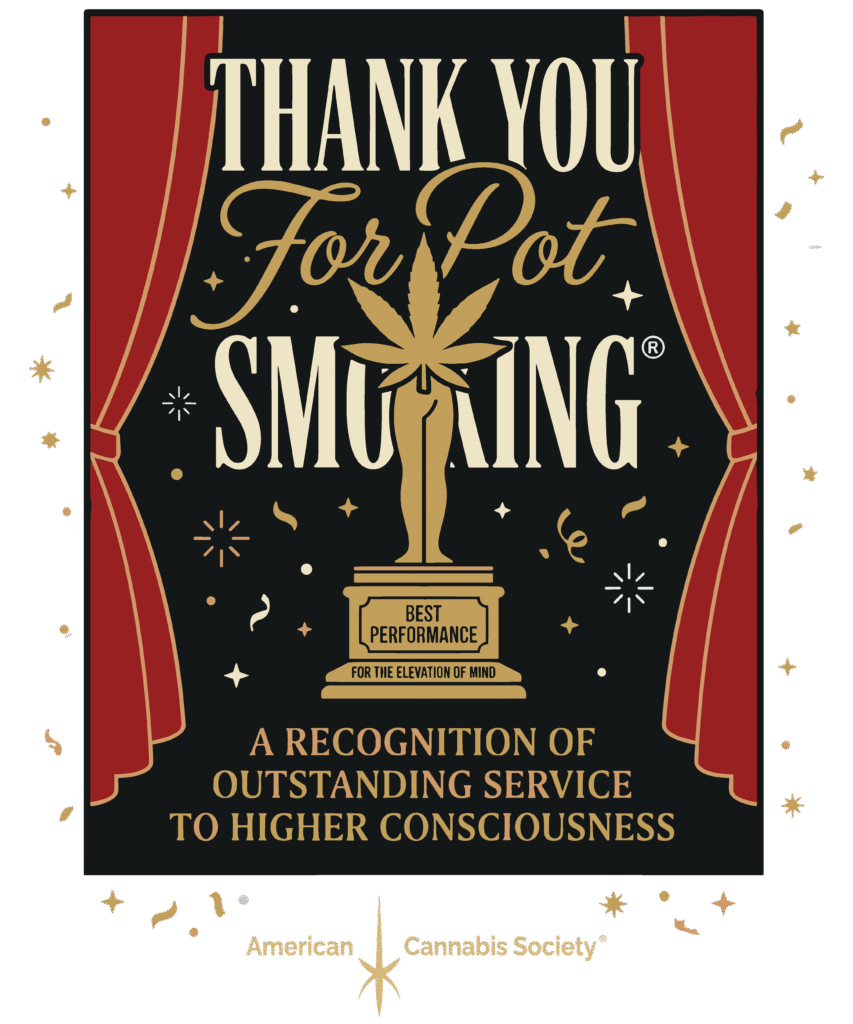 Thank You For Pot Smoking award graphic promoting GreenRX THC on DoorDash delivery