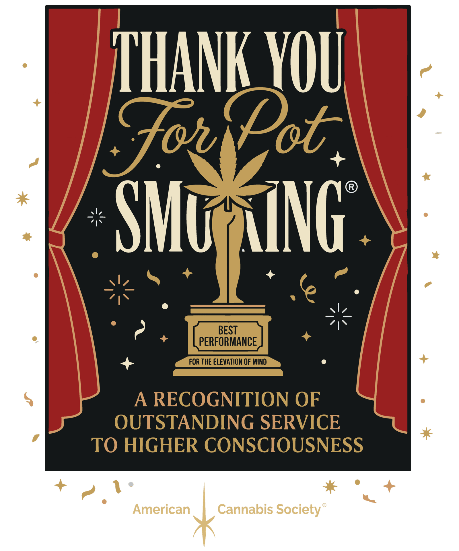 Thank You For Pot Smoking award graphic promoting GreenRX THC on DoorDash delivery
